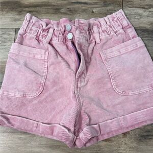 SO High Waist Pink Corduroy Shorts